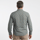 Chemise ml bleu ciel à imprimé floral multicolore