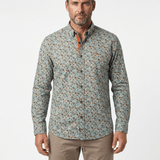 Chemise ml bleu ciel à imprimé floral multicolore