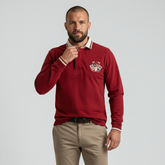 Barbarians mahogany red long-sleeved polo shirt
