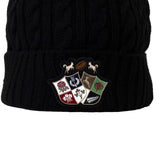 Bonnet noir Barbarians doublé en polaire (zoom sur l'écusson der Barbarians)