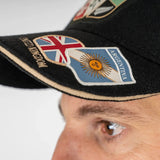 Casquette en velours BARBARIANS multi-nations noire (zoom sur la visière)