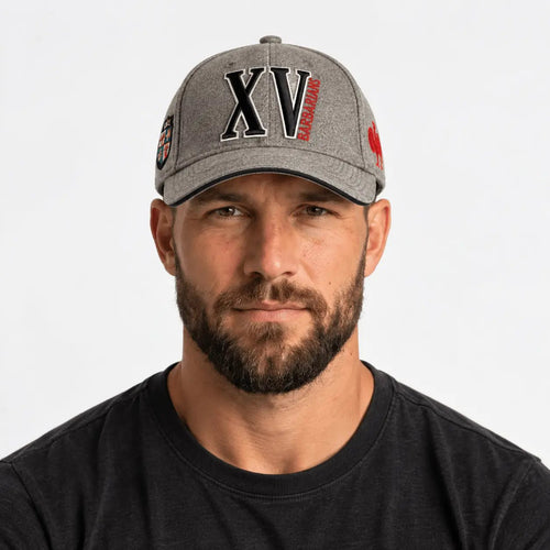 Casquette XV Barbarians gris chiné en feutrine - BACK TO LEGEND