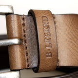 Ceinture beige homme en cuir B. Legend (zoom sur le passant)