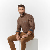 Chemise homme acajou à motif fleuri BACK to LEGEND