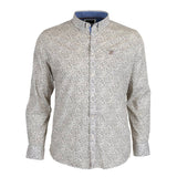 Chemise à manches longues blanche fleurie en popline