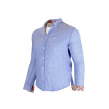 Chemise bleu ciel rayée à manches longues Blacks Legend (vue de 3/4 face)