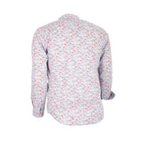 Chemise à manches longues homme bleu clair imprimé fleuri multicolore (vue de dos)