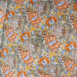 Chemise à manches longues kaki motif floral en voile de coton BACK to LEGEND (zoom broderie sur la poitrine)