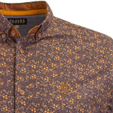 Chemise à manches longues noire motif fleuri Blacks Legend (Zomm col et poitrine)