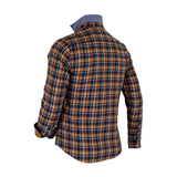 Chemise à manches longues marron en flanelle brossée (vue de 3/4 arrière)