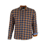 Chemise à manches longues marron en flanelle brossée (vue de face)