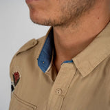 Chemise à manches longues aventuriers Barbarians (zoom col)