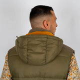 Doudoune sans manches bimatière marron Back to Legend (capuche amovible)