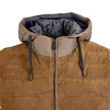 Doudoune sans manches en cuir Blacks Legend (Zoom poitrine, zip et capuche)