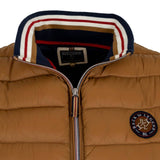 Doudoune sans manches doublée marron (zoom sur le col)