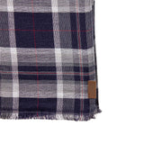 Écharpe tissée bleu marine à carreaux Blacks Legend (Détails de finition)