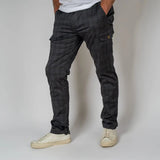 Pantalon cargo gris à carreaux pour hommes - BACK TO LEGEND