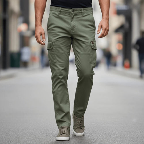 Pantalon cargo kaki pour homme en coton et élasthanne BACK to LEGEND