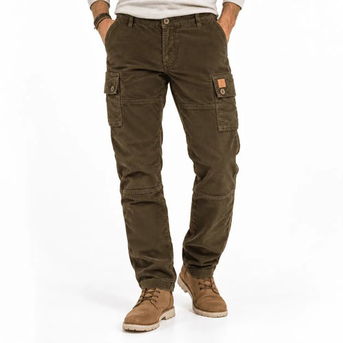 Pantalon cargo en velours kaki pour homme - BACK TO LEGEND