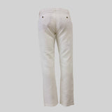 Pantalon blanc en lin pour homme coupe chino - Vue de dos