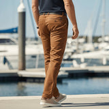 Pantalon chino marron pour homme en coton et élasthanne BACK to LEGEND