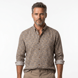 Chemise ml blanc cassé à motif floral