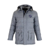 Parka Homme grise déperlante effet doudoune (vue de face)