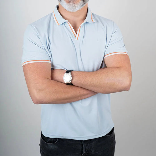 Polo anti UV bleu ciel BACK to LEGEND