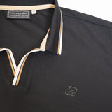 Polo anti UV noir (zoom sur le col)