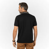 Polo homme noir anti UV noir à poches poitrine BACK to LEGEND (vue des dos)