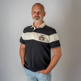 Polo Barbarians bicolore noir et écru