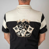 Polo Barbarians bicolore noir et écru (vue de dos)