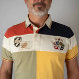 Polo Barbarians multicolore à manches courtes (zoom poitrine)