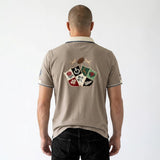 Polo homme Barbarians vert amande toucher peau de pêche BACK TO LEGEND