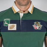 Polo Barbarians vert foncé AFRIQUE DU SUD (zoom poitrine)
