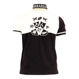 Polo bicolore noir et blanc Barbarians (vue de dos)