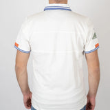 Polo blanc n°9 en coton jersey peau de pêche BACK to LEGEND (vue de dos)