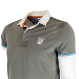 Polo kaki contrasté BACK to LEGEND (zoom poitrine et col)