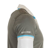 Polo kaki contrasté BACK to LEGEND (vue de profil)