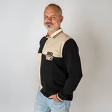 Polo à manches longues Barbarians bicolore noir/écru