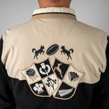 Polo à manches longues Barbarians bicolore noir/écru (vue de dos)