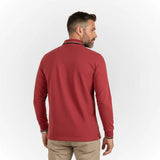 Polo homme Clubhouse rouge chiné à manches longues BACK TO LEGEND (vue de dos)