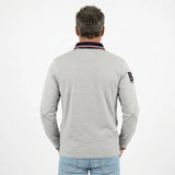 Polo gris chiné toucher peau de pêche pour homme - BACK TO LEGEND
