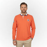 Polo orange à manches longues effet peau de pêche BACK to LEGEND