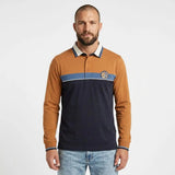 Polo à manches longues homme tricolore toucher peau de pêche BACK TO LEGEND