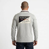 Polo Barbarians n°10 gris finition toucher peau de pêche - BACK TO LEGEND