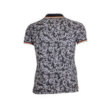 Polo noir imprimé feuilles tropicales Blacks Legend (Vue de dos)