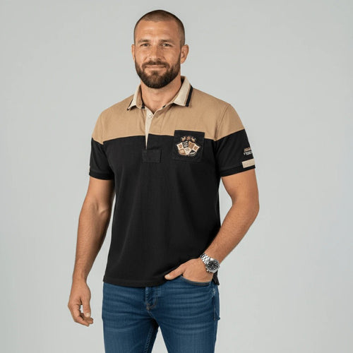 Polo noir et marron Barbarians n°15 - BACK to LEGEND