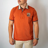 Polo orange col contrasté pour Homme - BACK to LEGEND