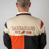 Polo patchwork multicolore Barbarians multi nations (vue de dos)